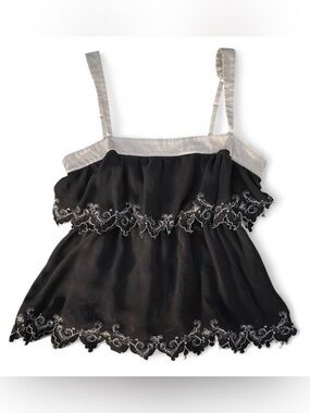 Floral Embroidered Babydoll Top